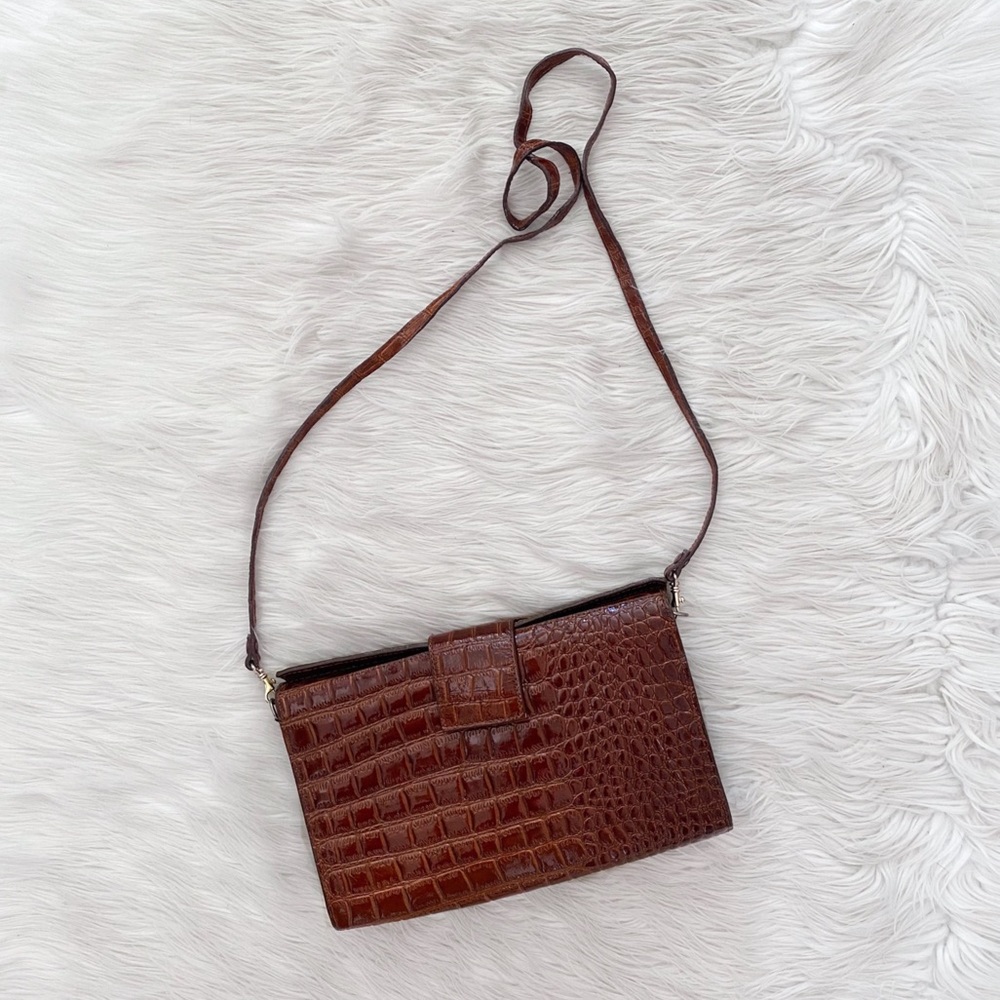 Vintage | Bags | Vintage 9s Brown Patent Leather Alligator
